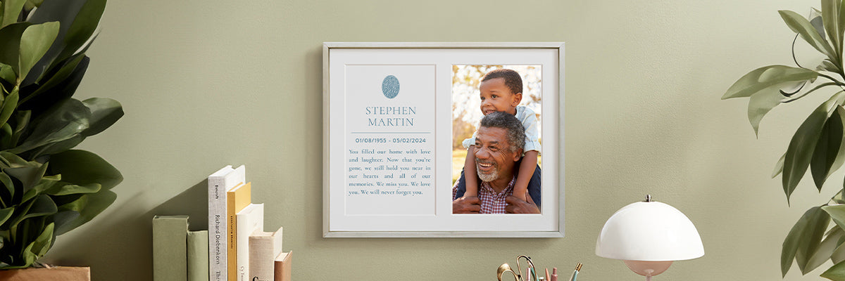 minted framed memorial with photo