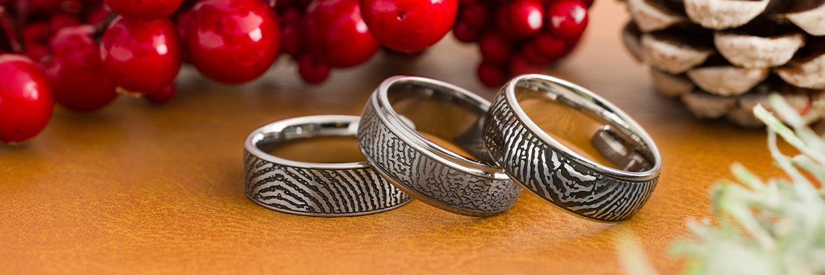 group of customized fingerprint rings