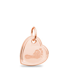 14k Rose Gold Offset Heart Charm