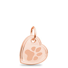14k Rose Gold Offset Heart Charm