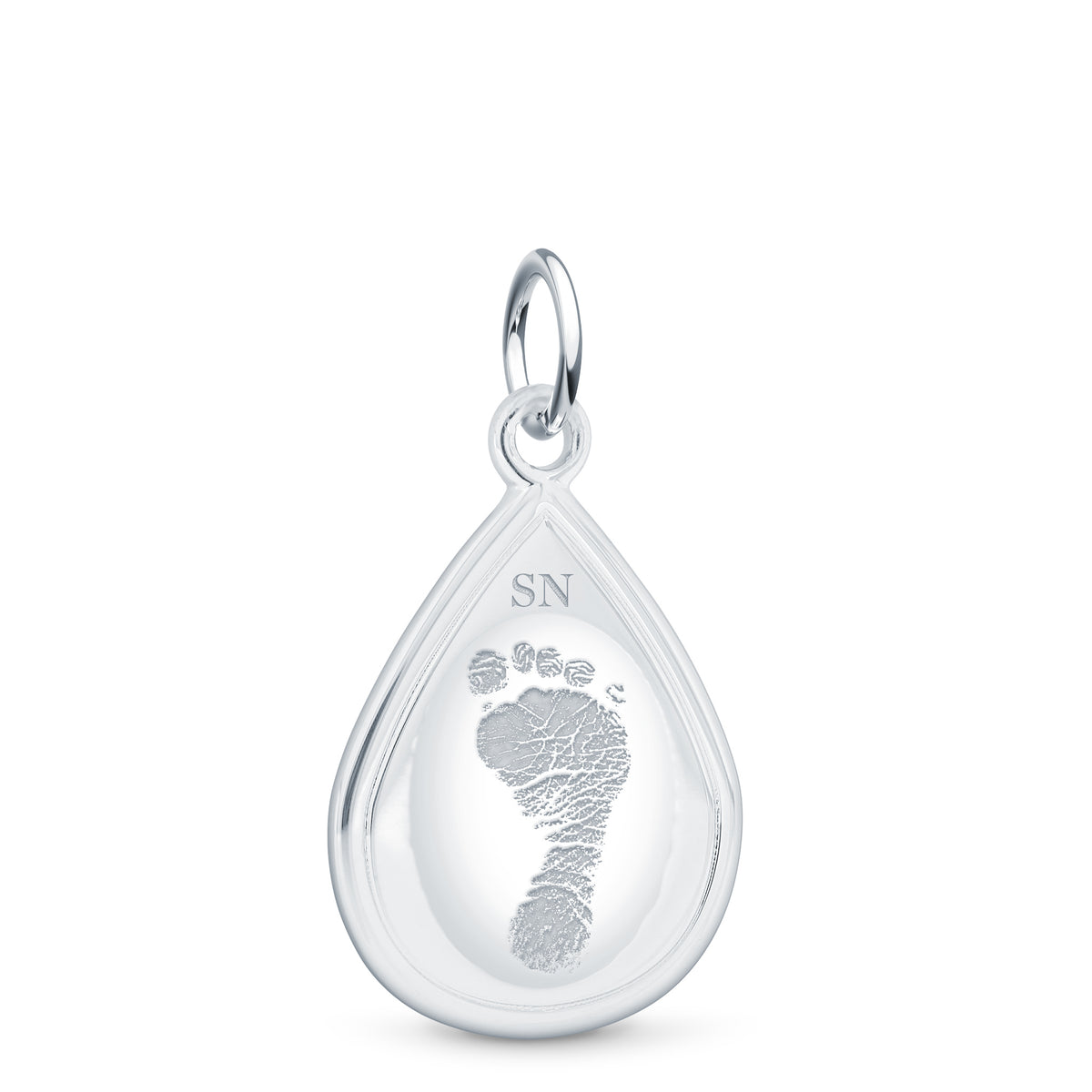 Dual Print Sterling Silver Tear Drop Charm – LegacyTouch