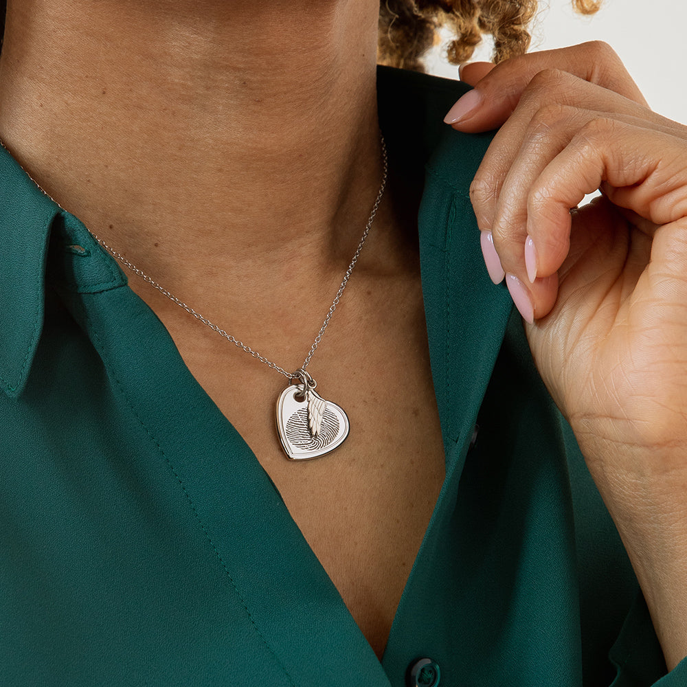 Sterling Silver Offset Heart Pendant – LegacyTouch