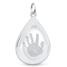 Dual Print Sterling Silver Tear Drop Pendant