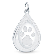 Dual Print Sterling Silver Tear Drop Pendant