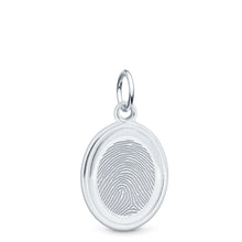Sterling Silver Fingerprint Jewelry Oval Charm