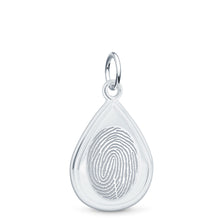 Sterling Silver Fingerprint Jewelry Tear Drop Charm