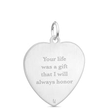 14k White Gold Heart Pendant