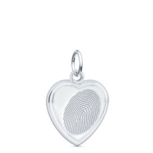 Sterling Silver Fingerprint Jewelry Vertical Heart Charm
