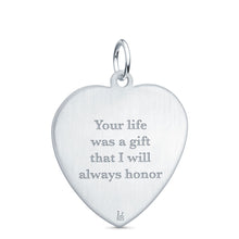 Sterling Silver Fingerprint Jewelry Vertical Heart Pendant