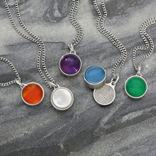 Stainless Steel Gemstone Cremation Urn Pendant