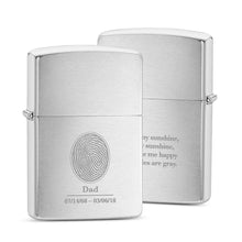 Fingerprint Keepsake Zippo® Lighter – Brushed Chrome