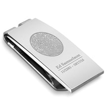 Fingerprint Keepsake Stainless Steel Money Clip