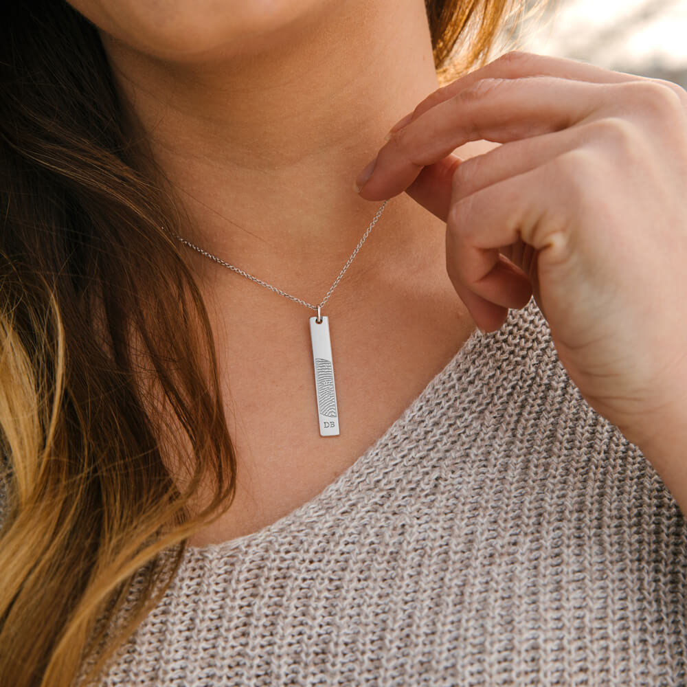 Sterling Silver Vertical Bar Pendant – LegacyTouch