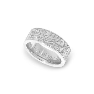 7mm Stainless Steel Fingerprint Jewelry Flat Fingerprint Ring