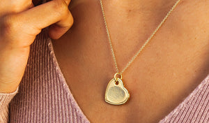 Beautiful Family Memorials: 14k Yellow Gold Offset Heart Pendant