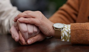 two sisters holding hands