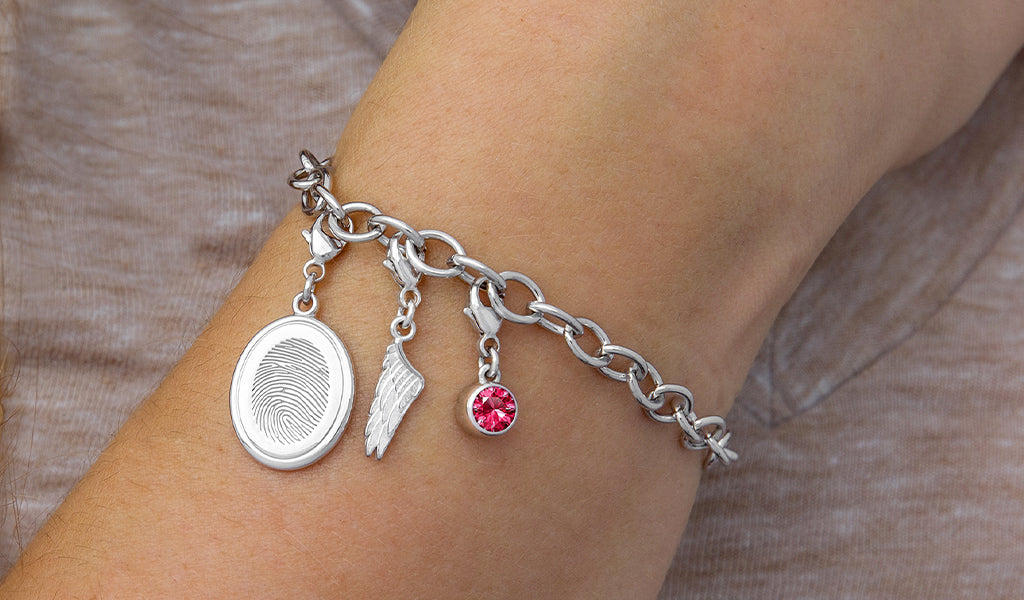 Feel Near Your Family – Sterling Silver Fingerprint Charm – LegacyTouch