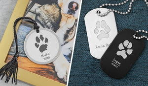 Pet Memorial Paw Print Jewelry and Keepsakes