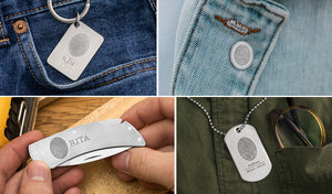 fingerprint jewelry and keepsakes for him