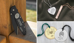 fingerprint memorial pocket knife necklaces and ornaments