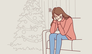 image of a woman overwhelmed by grief at christmas