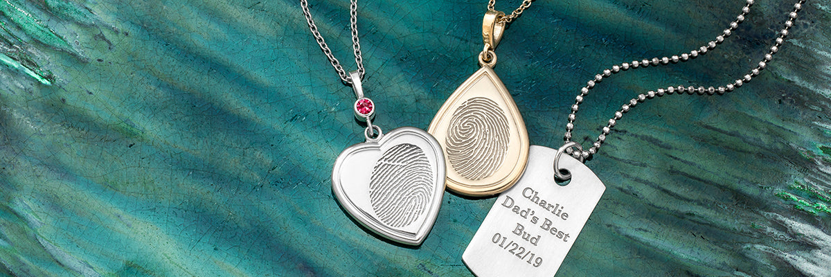 Oval Fingerprint Pendant | Cremation Jewelry Keepsake | Thumbprint Jewelry  — The Living Urn