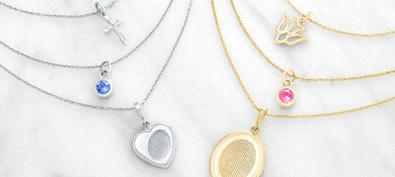 Personalized Fingerprint Trio Layered Necklaces
