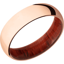 14K Rose Gold + Polish Finish + Padauk