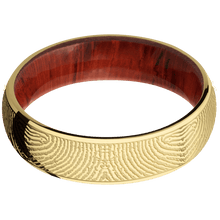 14K Yellow Gold + Polish Finish + Padauk