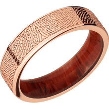 14K Rose Gold + Polish Finish + Padauk