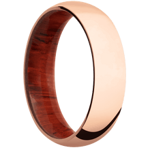 14K Rose Gold + Polish Finish + Padauk
