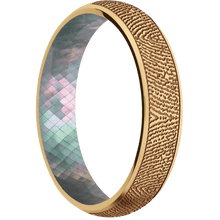 10K Yellow Gold + Satin Finish + Black Mother of Pearl