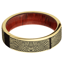 14K Yellow Gold + Polish Finish + Padauk