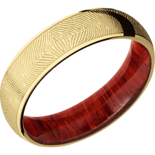 10K Yellow Gold + Polish Finish + Padauk