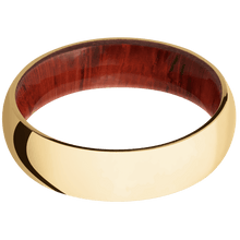 10K Yellow Gold + Polish Finish + Padauk