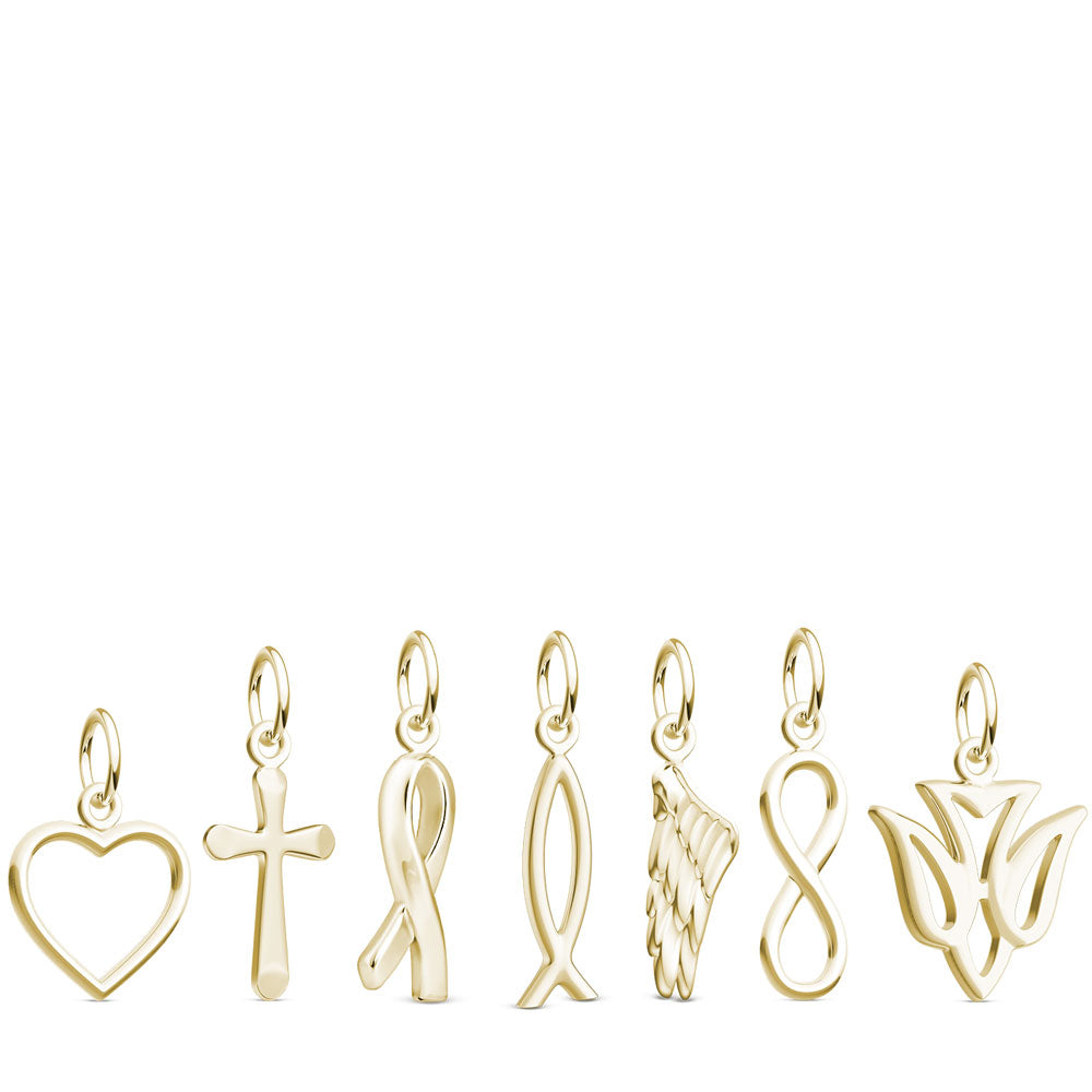 14k Yellow Gold Symbolic Charm For Necklace