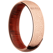 10K Rose Gold + Polish Finish + Padauk