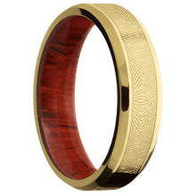 14K Yellow Gold + Polish , Polish Finish + Padauk