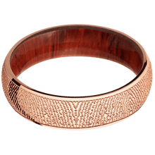 14K Rose Gold + Polish Finish + Padauk