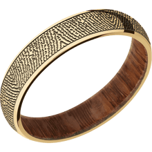10K Yellow Gold + Polish Finish + Leopard Wood