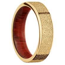 14K Yellow Gold + Polish Finish + Padauk