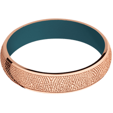 10K Rose Gold + Polish Finish + Ridgeway Blue
