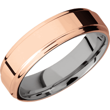 14K Rose Gold + Polish , Polish Finish + Titanium