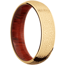 14K Yellow Gold + Polish Finish + Padauk