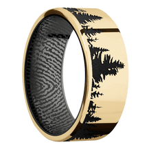 10K Yellow Gold + Polish Finish + Zirconium
