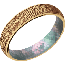 10K Yellow Gold + Satin Finish + Black Mother of Pearl