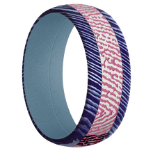 Titanium Damascus + Satinetched Finish + Polar Blue