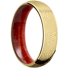 14K Yellow Gold + Polish Finish + Padauk