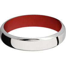 10K White Gold + Polish , Polish Finish + Red Apple