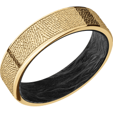 10K Yellow Gold + Polish Finish + Forged Carbon Fiber